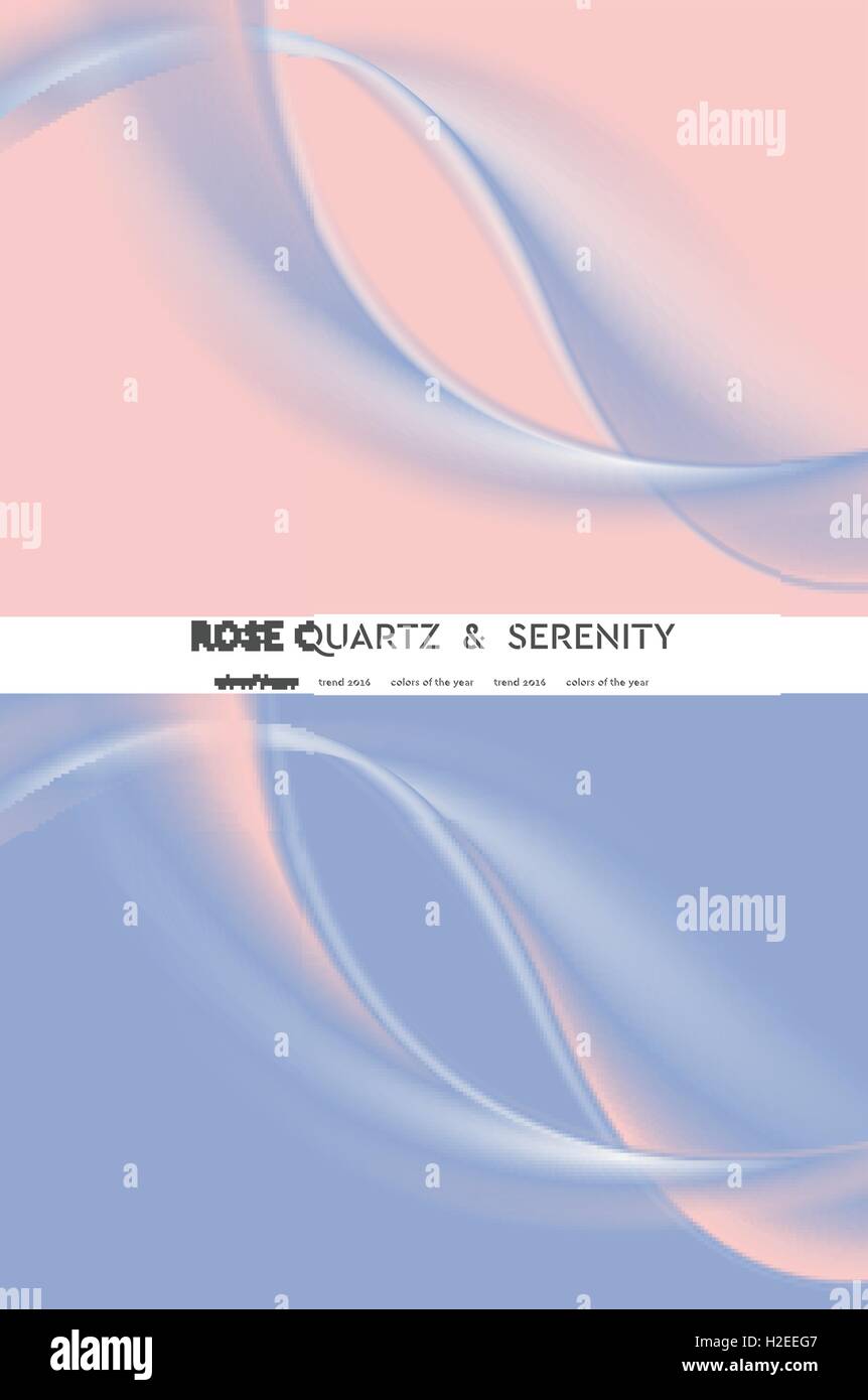 Abstract luminose illustrazione vettoriale liscio con onde. Colori di tendenza dell'anno 2016 quarzo rosa e serenità. Curve moderne bac Illustrazione Vettoriale
