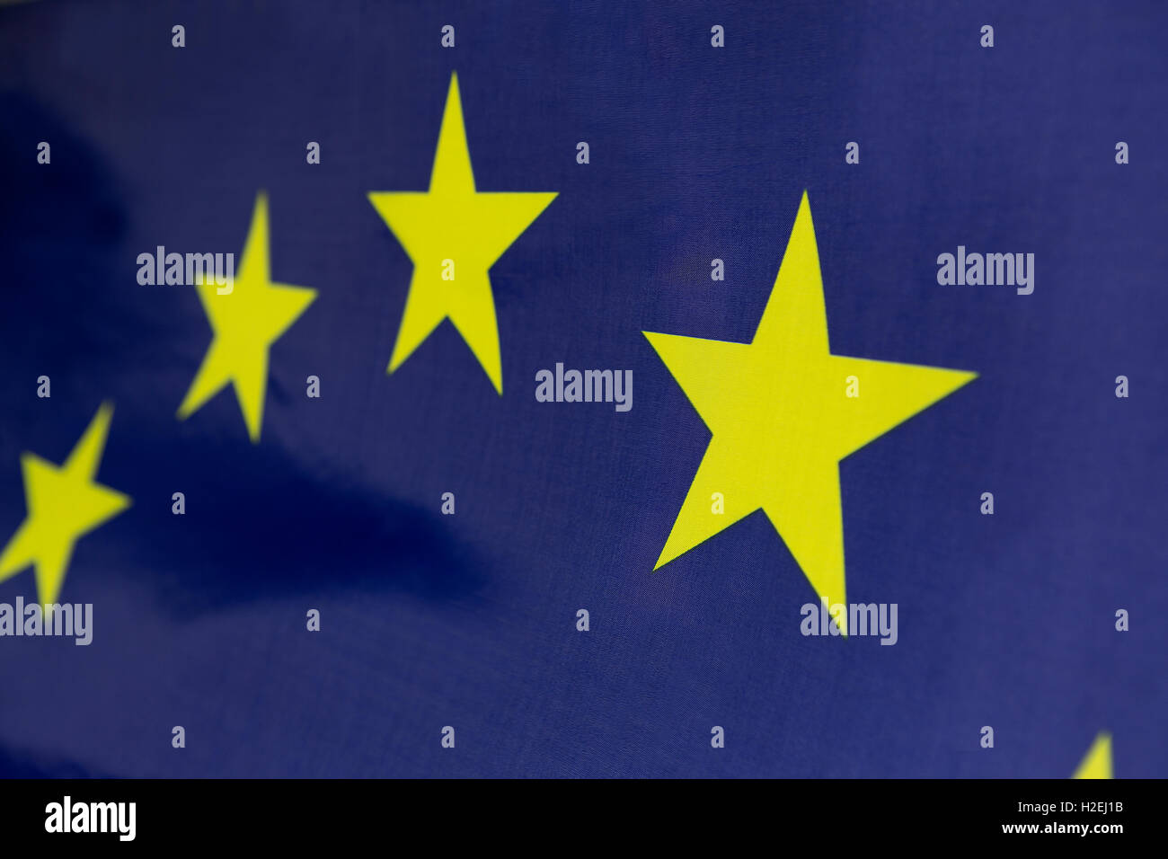 Closeup bandiera tessili dell Unione Europea per lo sfondo Foto Stock