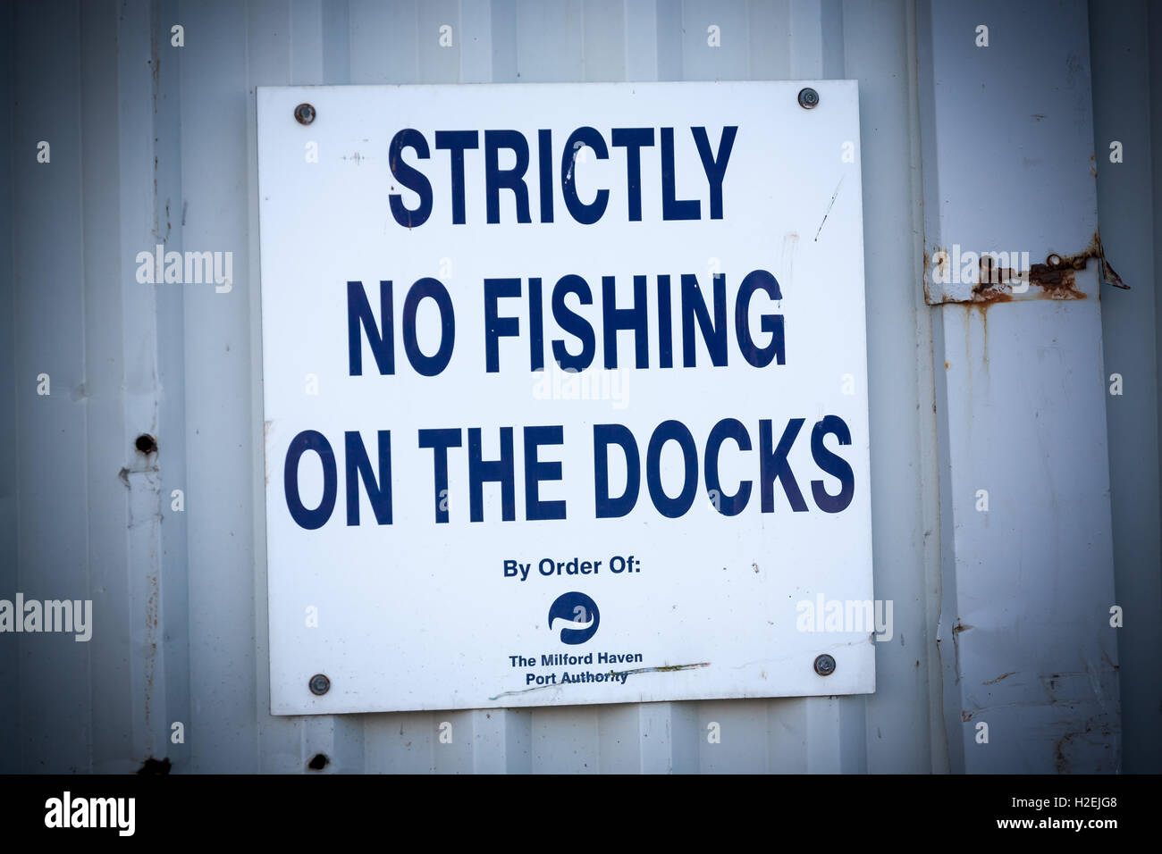 Rigorosamente nessun segno di pesca Foto Stock