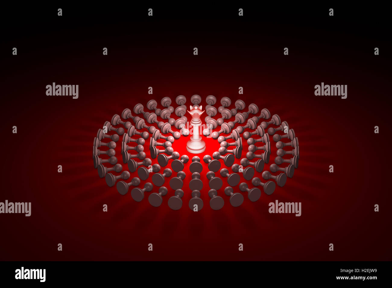 Queen e pegni. Disponibili in alta risoluzione e di diverse dimensioni per adattarsi alle esigenze del vostro progetto. Il rendering 3D'illustrazione. Foto Stock