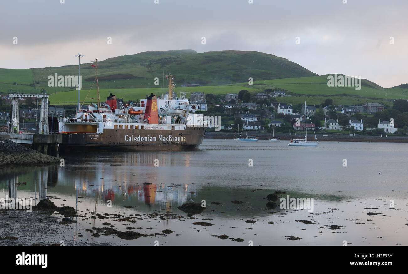 Traghetto calmac mv Isle of Arran uscire campbeltown kintyre scozia settembre 2016 Foto Stock