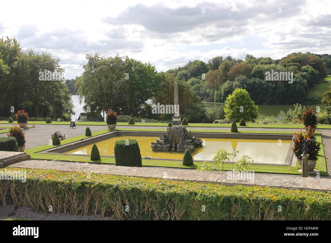 Terrazze di acqua al Palazzo di Blenheim Foto Stock