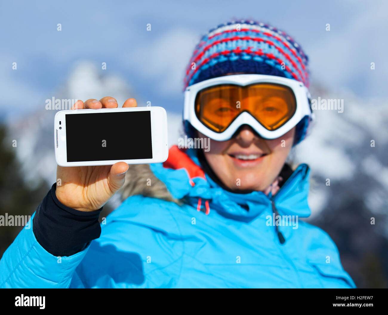 Sciatore femminile Foto Stock