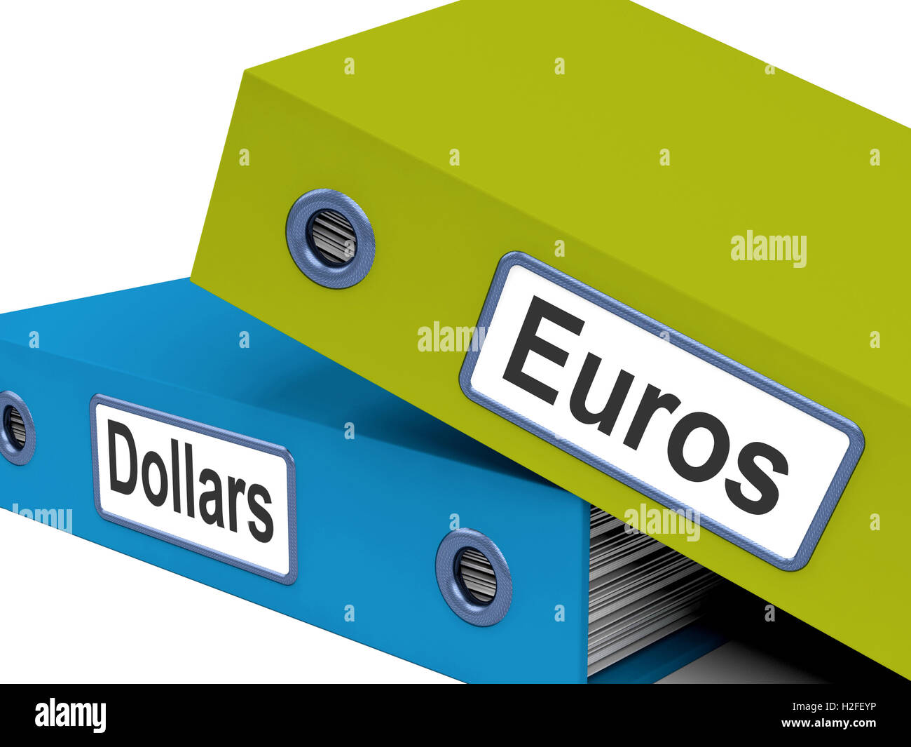 Dollaro ed Euro Cartelle mostra Global Cambio Valuta Foto Stock