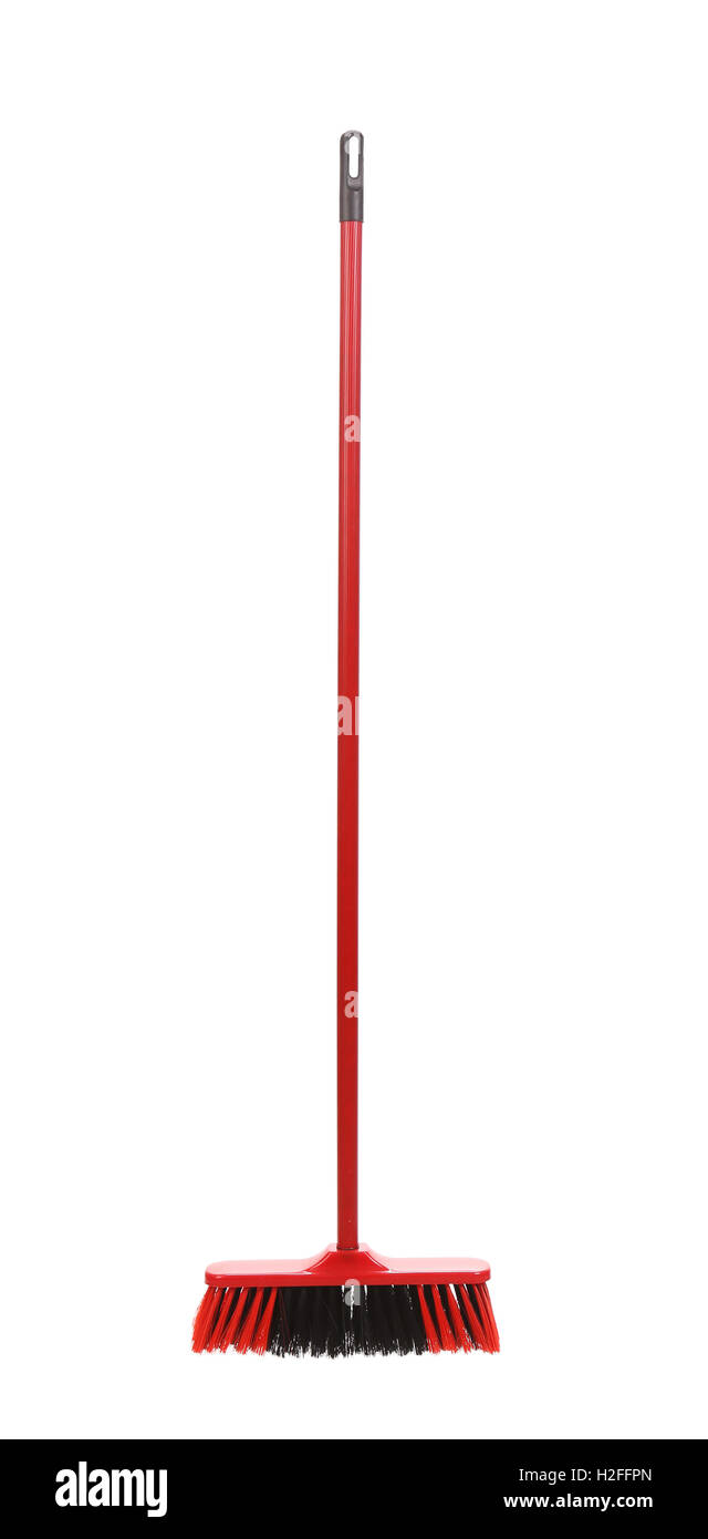 Close up rosso nero scopa. Foto Stock