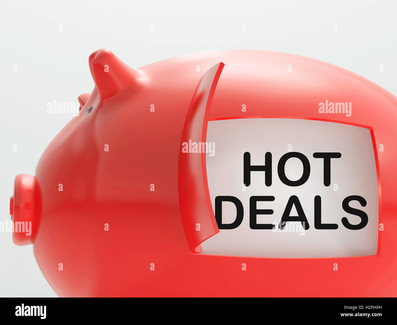 Hot Deals Salvadanaio mostra a buon mercato e prodotti di qualità Foto Stock