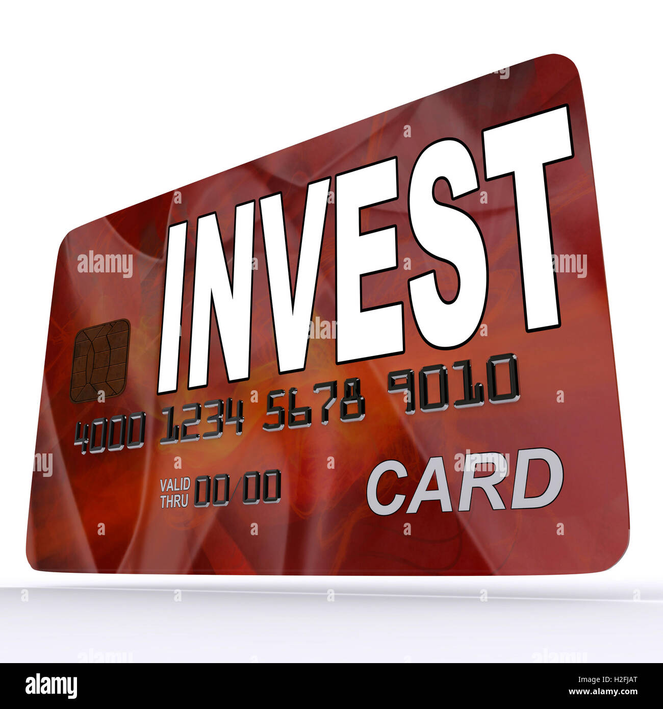 Investire sulla carta di credito Carta di debito mostra investire denaro Foto Stock