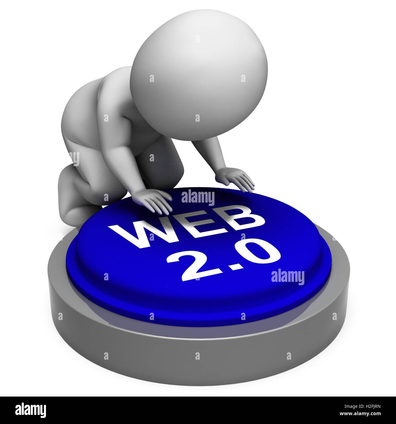 Web 2.0 mezzi a pulsante sito piattaforma e tipo Foto Stock