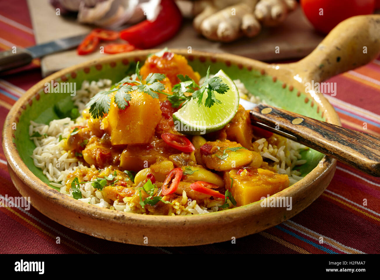 La zucca stufato di carne Foto Stock