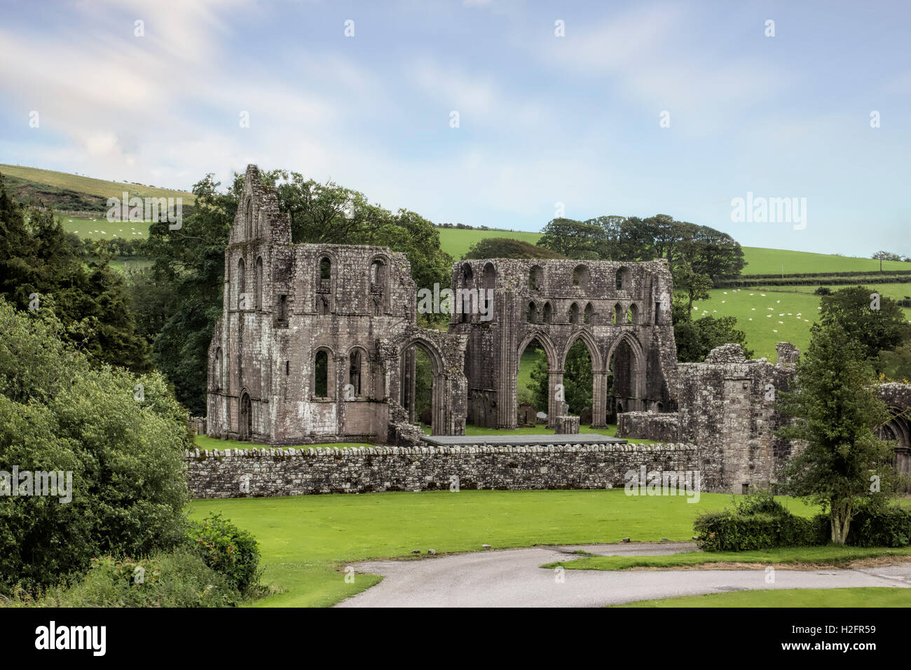 Dundrennan Abbey rovine, vicino a Kirkcudbright, Dumfries and Galloway, Scotland, Regno Unito fondato 1142 un ex monastero cistercense. Foto Stock