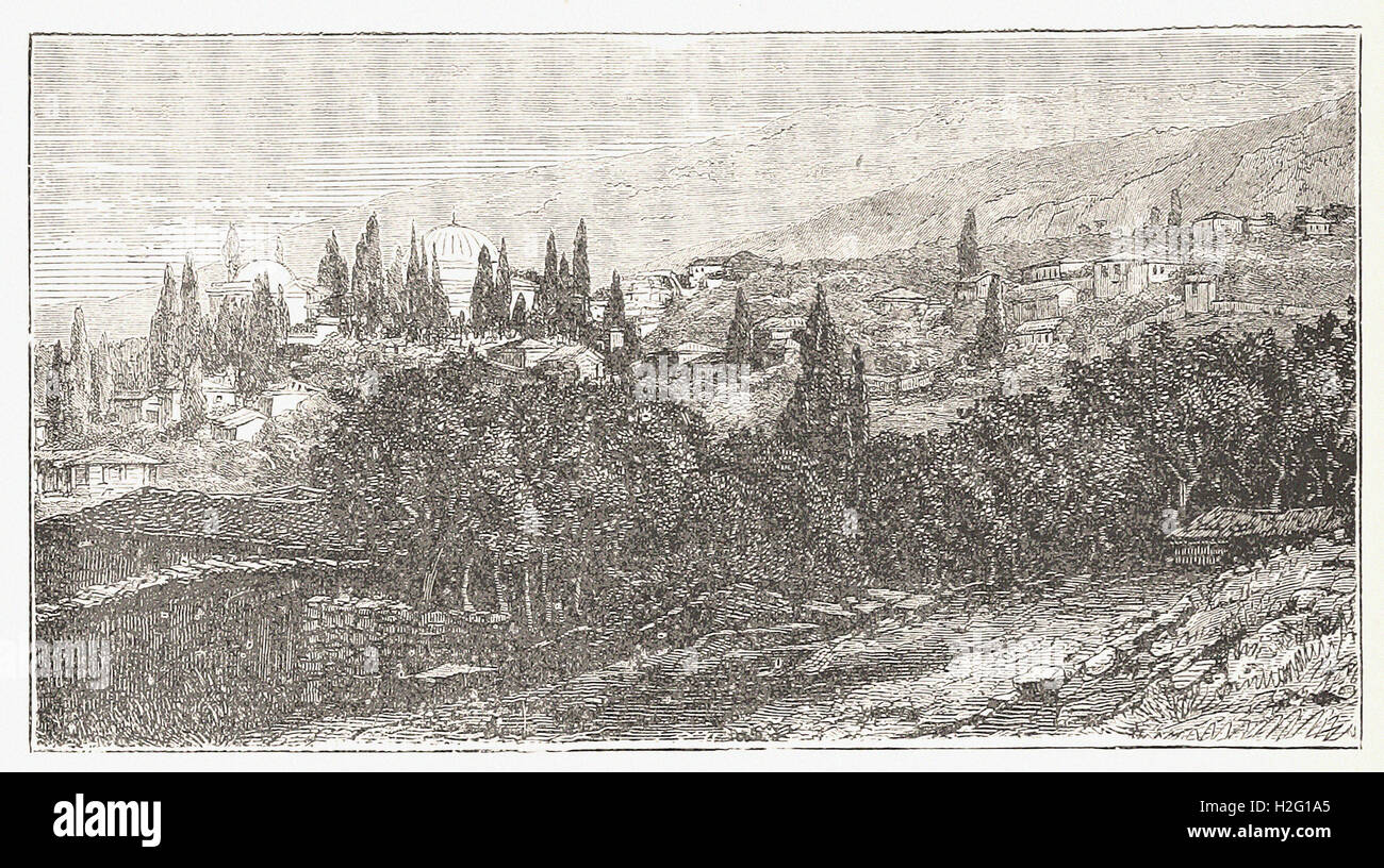 BROUSSA, antica capitale della Turchia. - Dalla 'Cassell illustrato della storia universale" - 1882 Foto Stock
