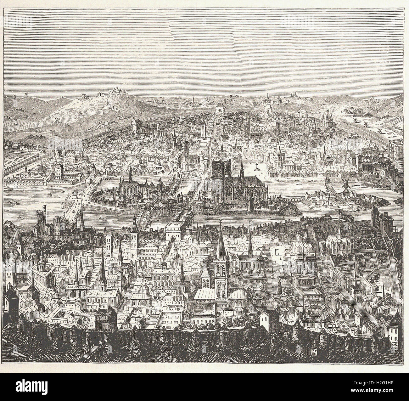 Parigi nel XVII secolo - da 'Cassell illustrato della storia universale" - 1882 Foto Stock