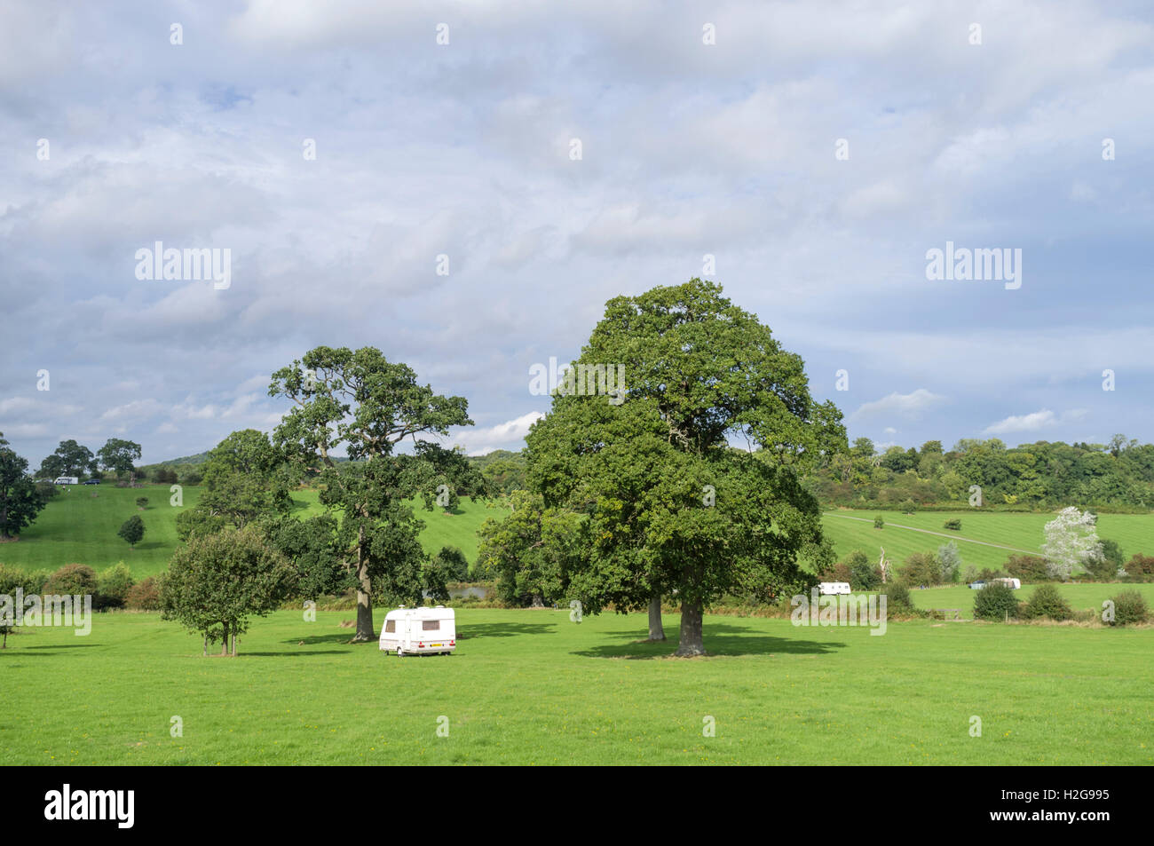 Un lone caravan, England, Regno Unito Foto Stock