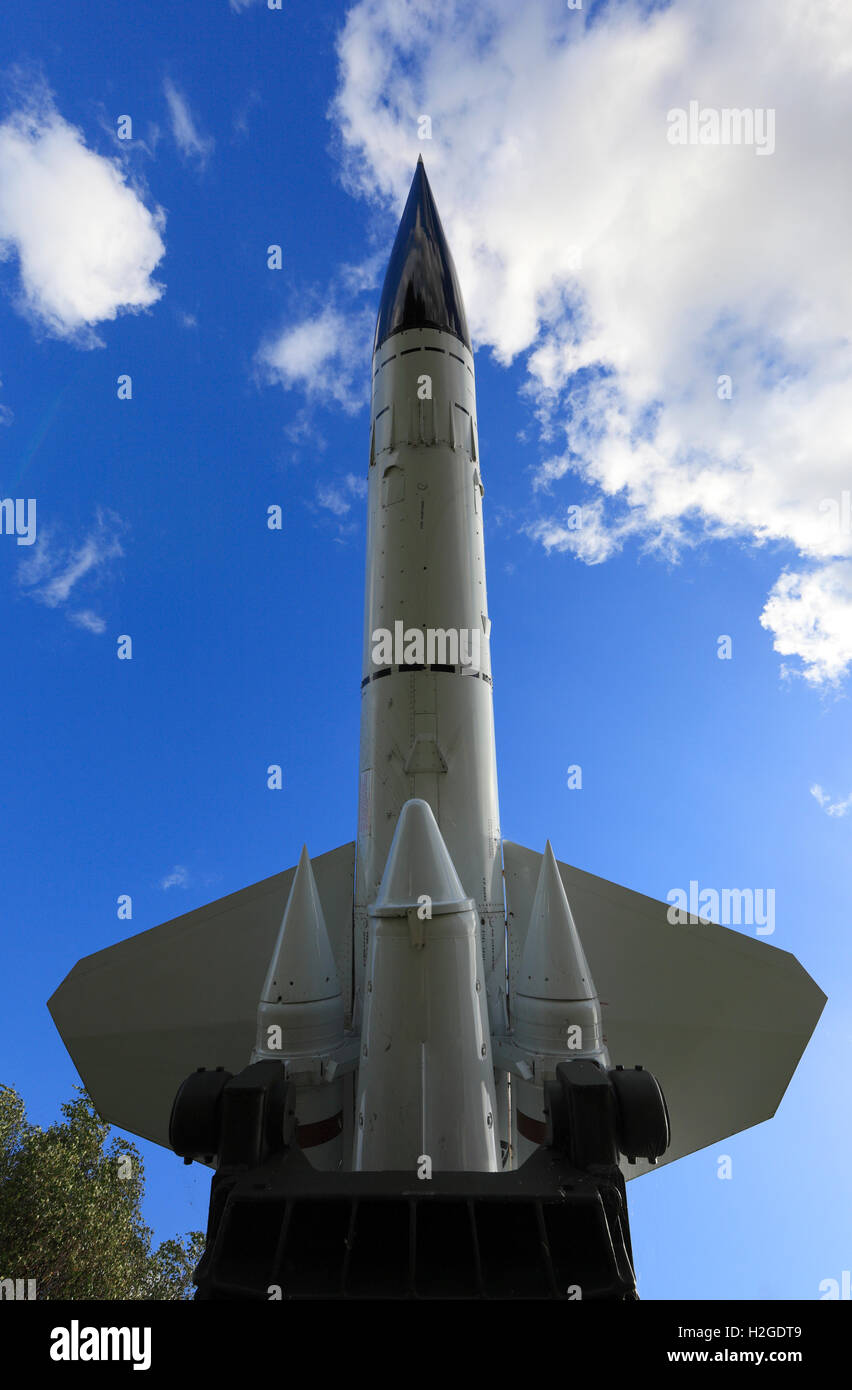 Bloodhound Mk II superficie Air missile sul display a RAF Neatishead IL MUSEO DEL RADAR, Norfolk, Inghilterra, Regno Unito. Foto Stock