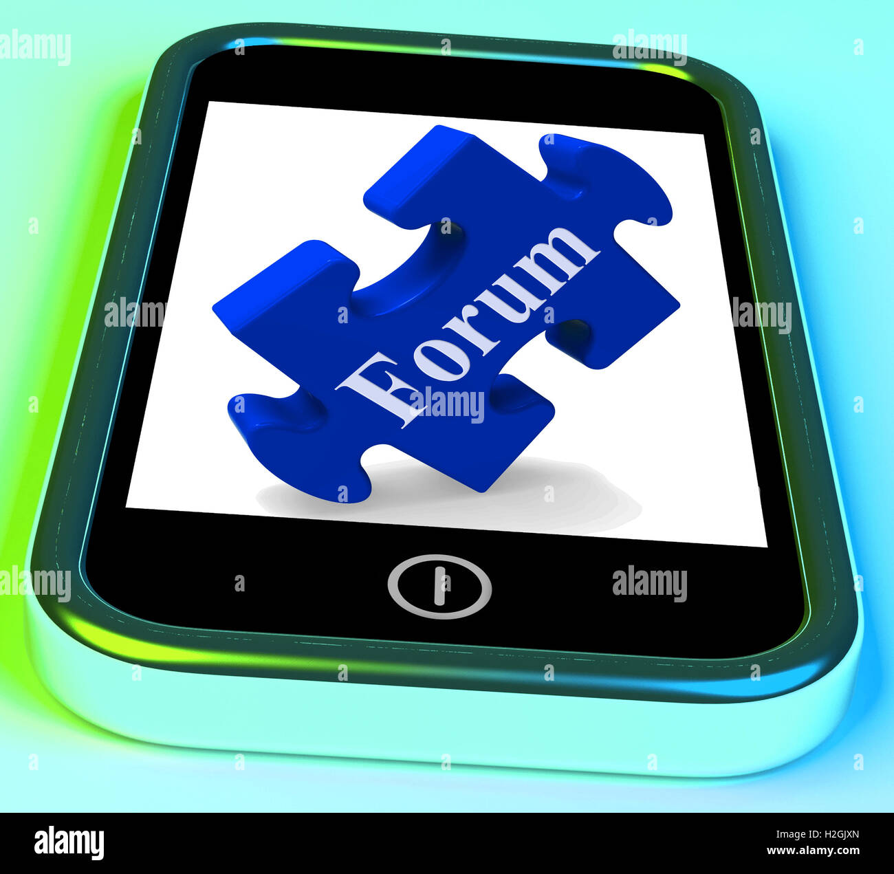 Forum smartphone visualizza il sito Web di networking e discussione Foto Stock