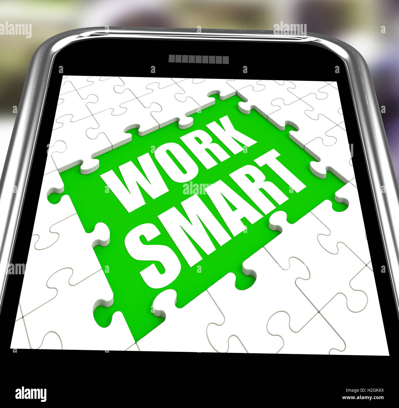 Per lavorare in modo intelligente i mezzi dello smartphone la produttività dei dipendenti e di efficienza Foto Stock