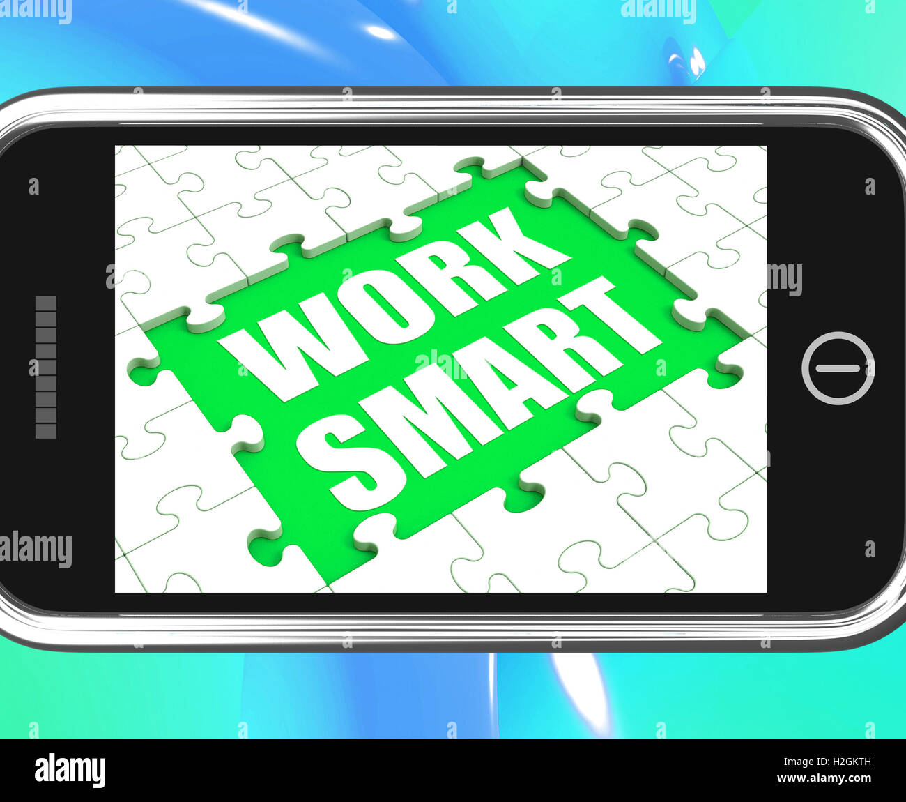 Per lavorare in modo intelligente Tablet mostra lavoratore aumentando la produttività Foto Stock