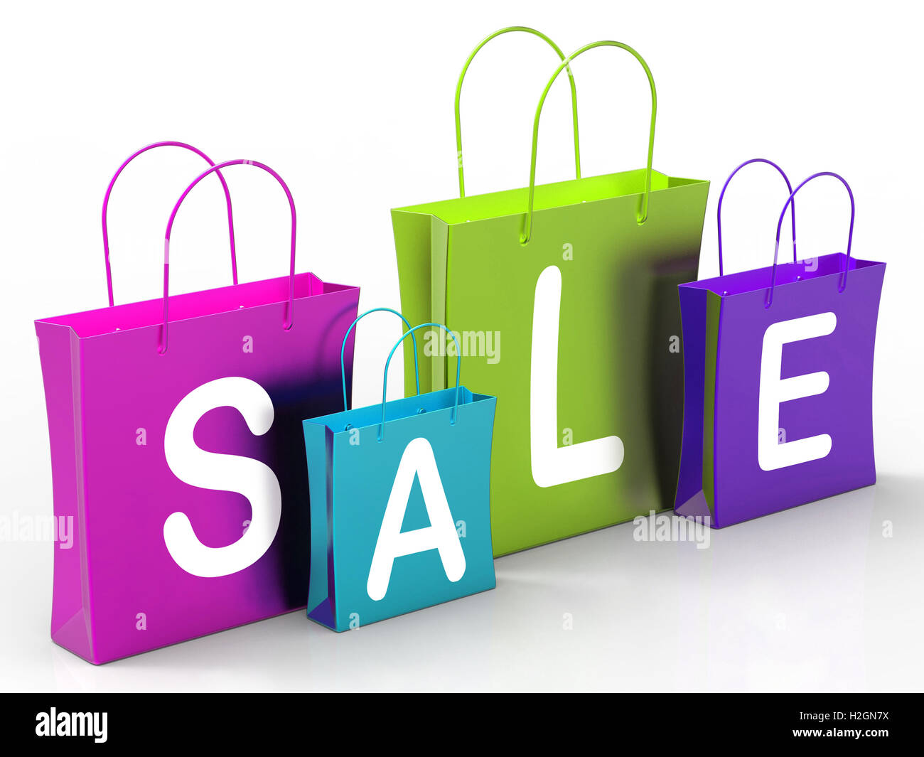 Vendita su Shopping Bags mostra Occasioni e promozioni Foto Stock