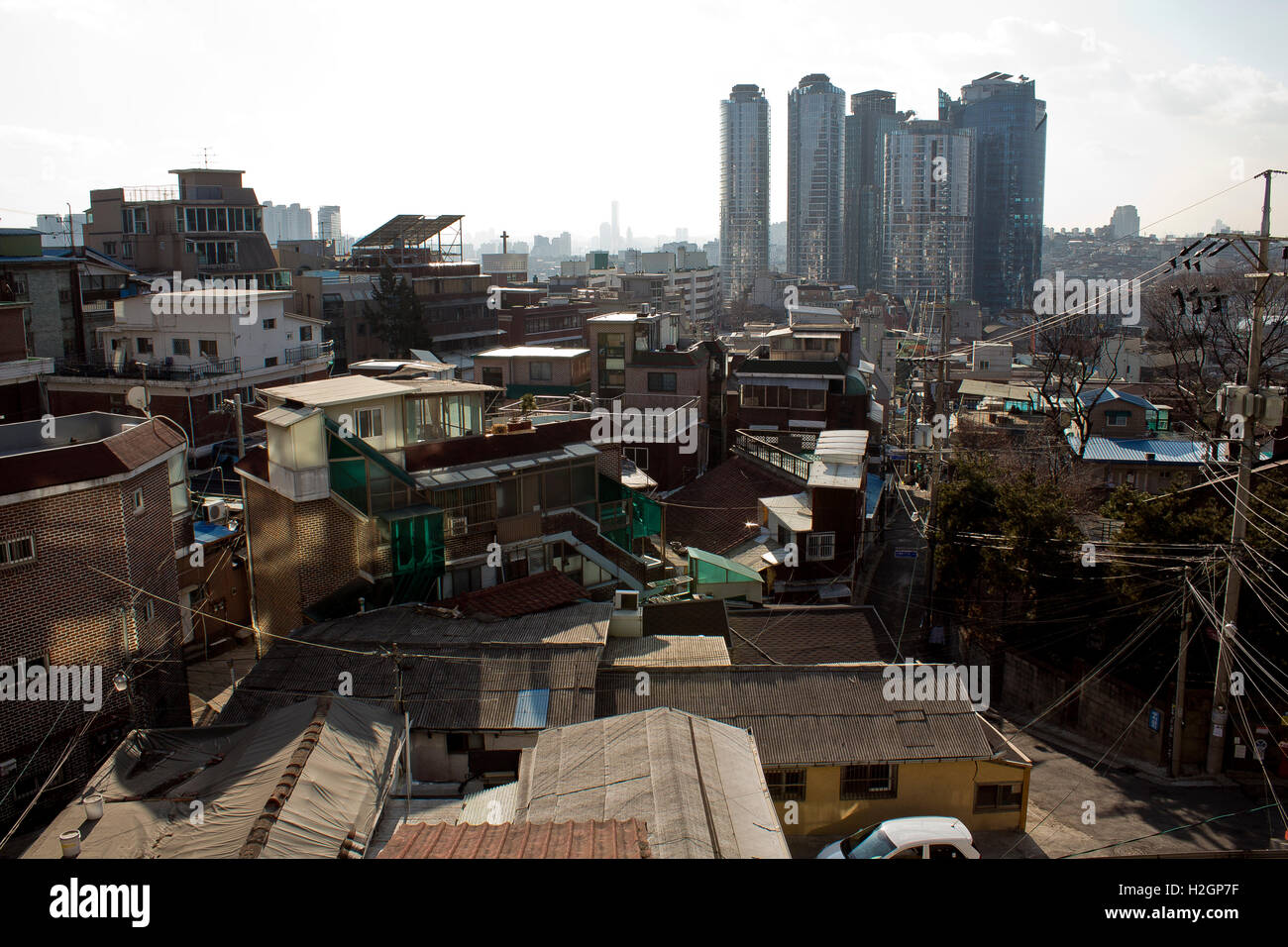 Downtown di Seul, Corea del Sud. Foto Stock