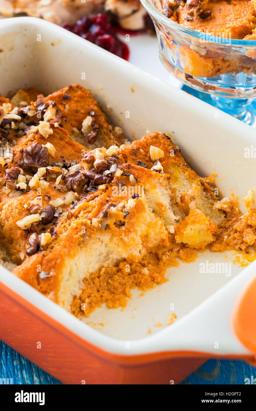 La zucca pudding di pane, pane in base zucca dolce vacanza Foto Stock