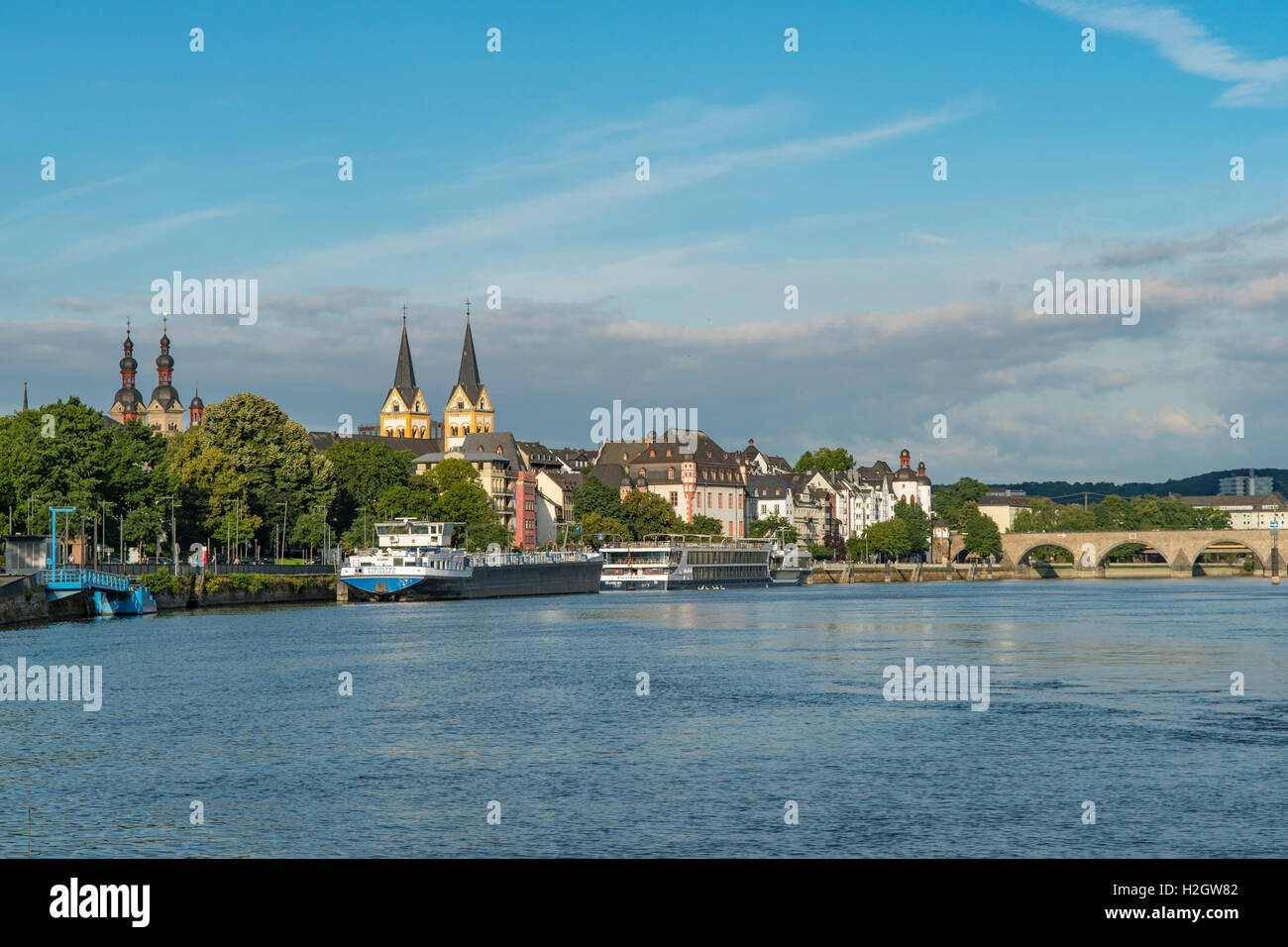 Sul Fiume Mosella e Koblenz, Germania Foto Stock