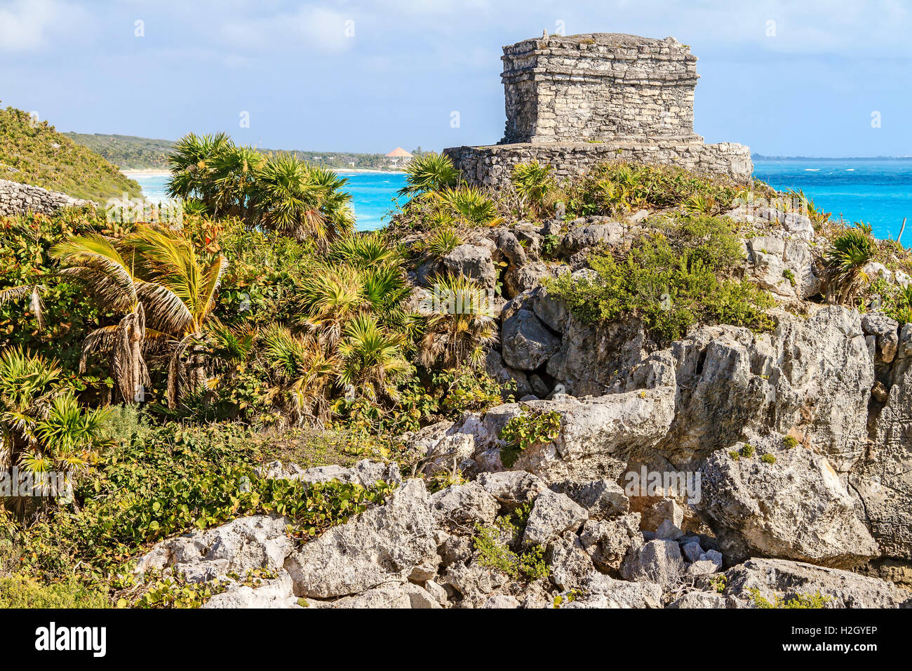 Dio dei venti tempio tulum messico Foto Stock