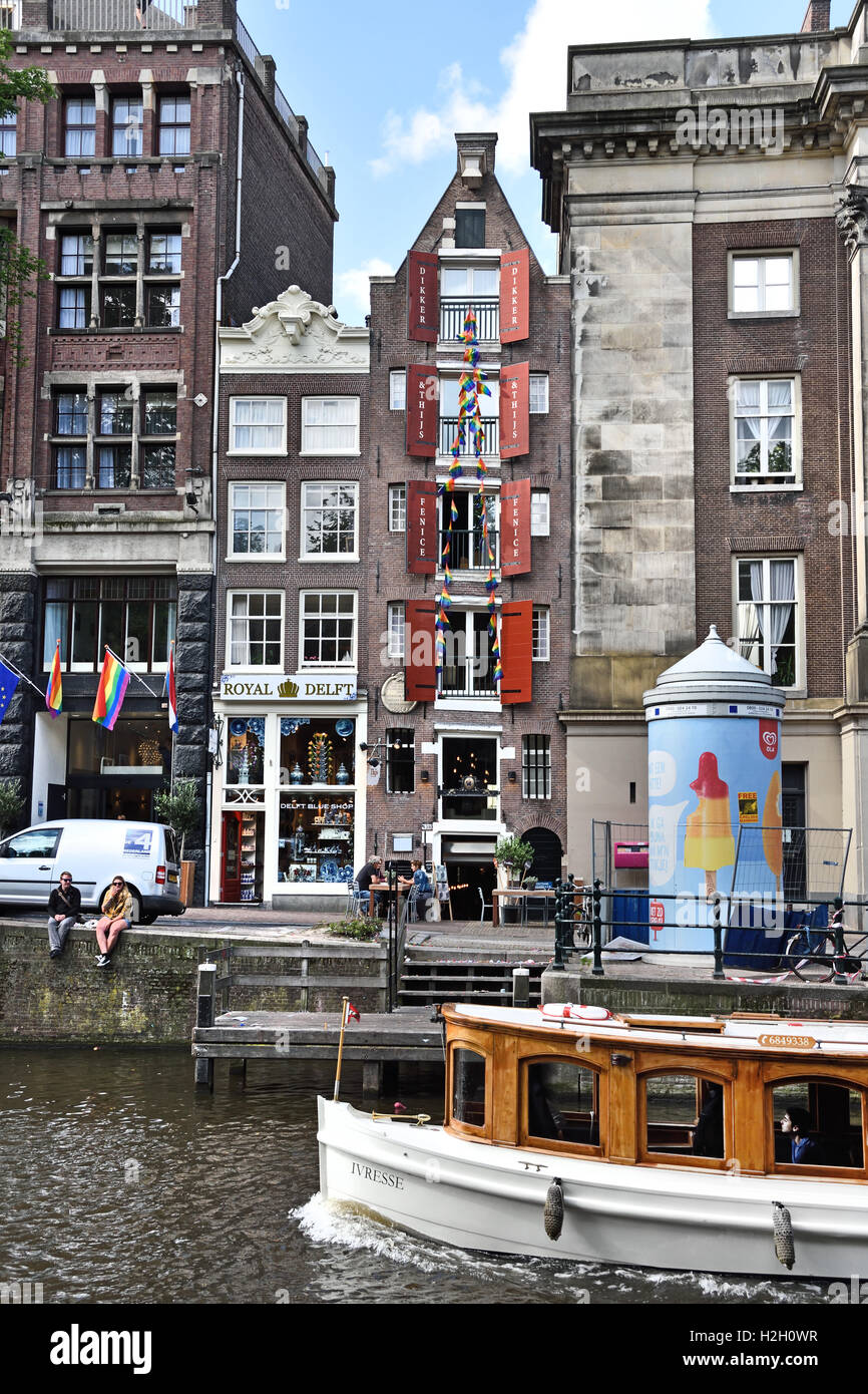 Tour in Barca Prinsengracht Amsterdam Paesi Bassi Paesi Bassi Foto Stock