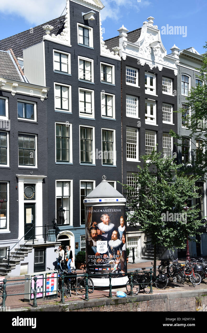 Colonna di pubblicità Hermitage Museum di Amsterdam Amstel olandese Paesi Bassi Foto Stock