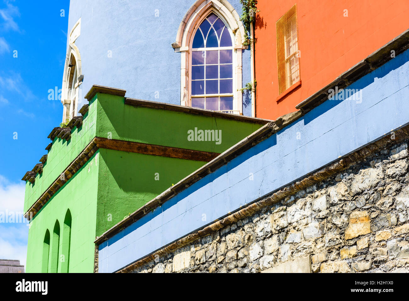 Le pareti colorate degli Appartamenti di Stato presso il Castello di Dublino, Irlanda Foto Stock
