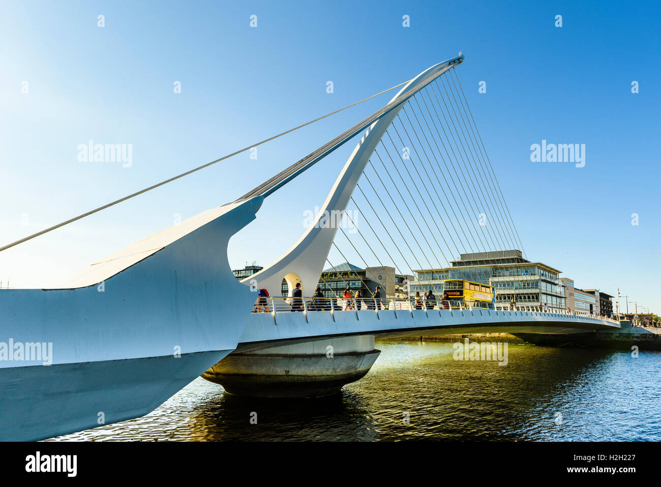 Samuel Beckett ponte sul fiume Liffey Dublino Irlanda Foto Stock