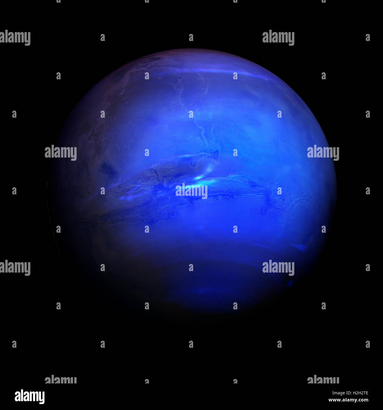 Sistema solare - Nettuno. Pianeta isolato su sfondo nero. Gli elementi di questa immagine fornita dalla NASA Foto Stock