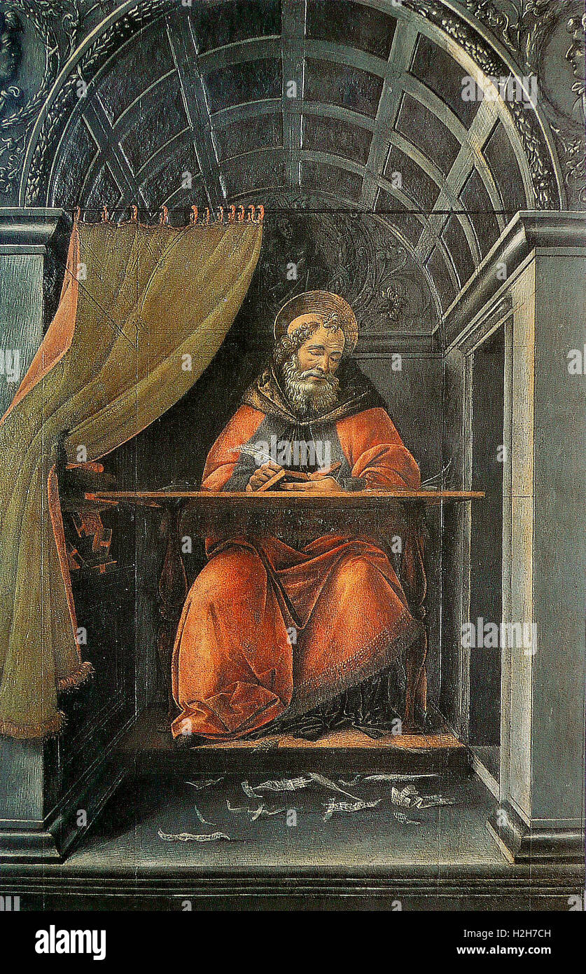 Sant Agostino nel suo studio Foto Stock