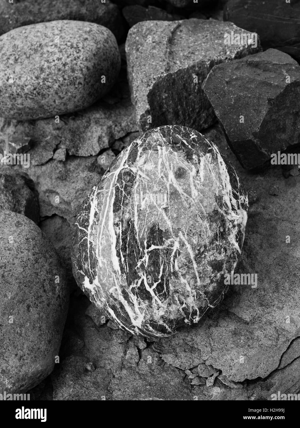 Dettaglio di un ghiacciaio di ciottoli, vicino McCarthy, Alaska. Foto Stock