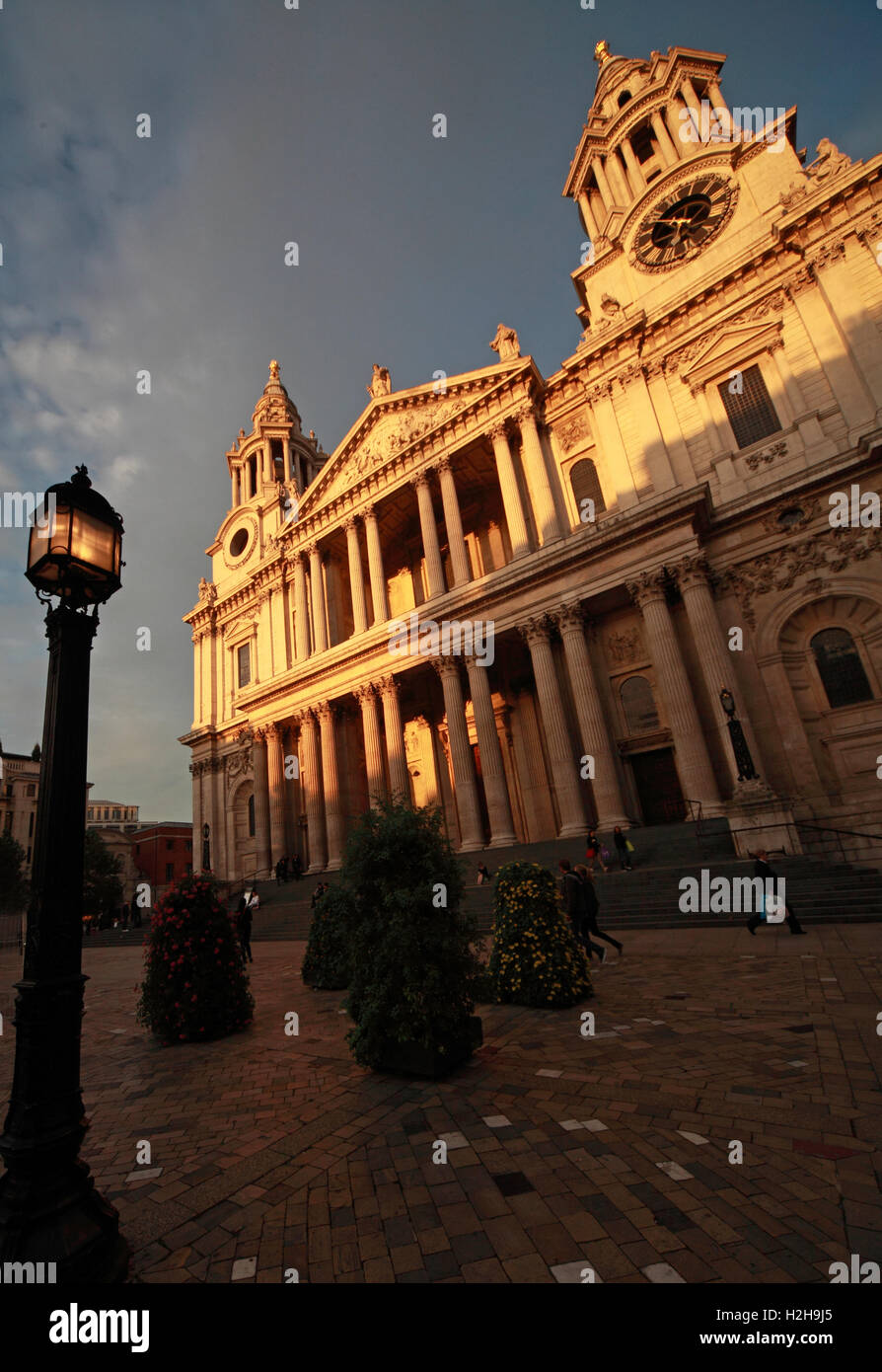 St Pauls Cathedral Londra di sera Foto Stock