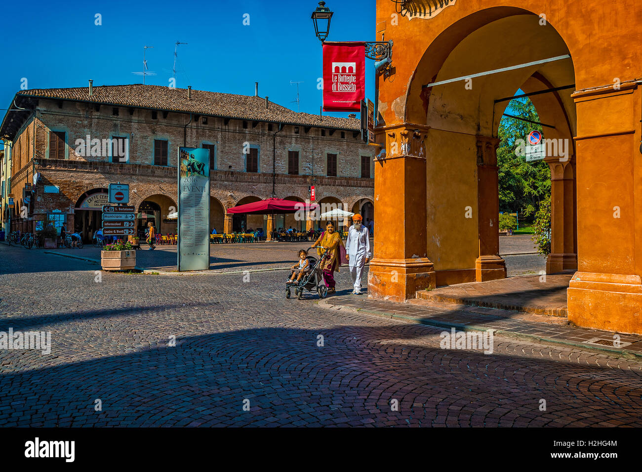 Emilia Romagna Busseto Piazza Giuseppe Verdi Foto Stock