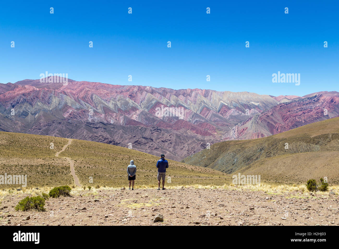 Montagna di quattordici i colori di Humahuaca, Argentina Foto Stock