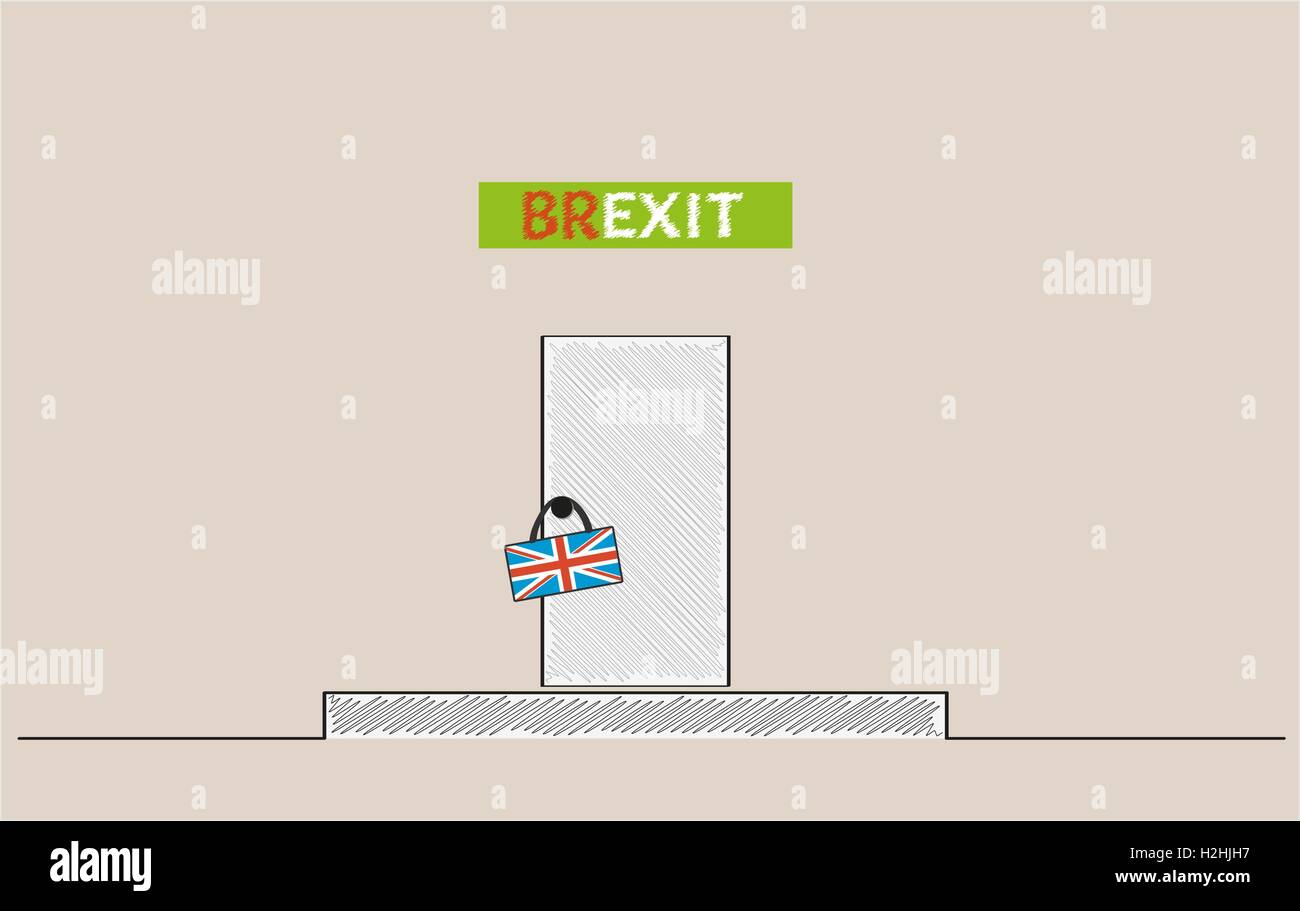 Brexit illustrazione della porta Illustrazione Vettoriale
