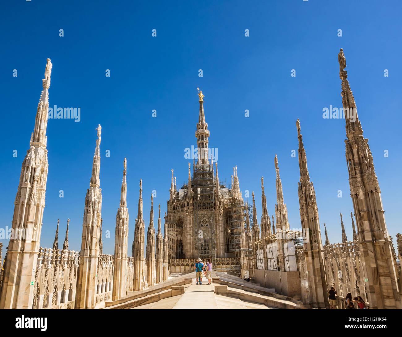Il Duomo di Milano, dal tetto, Italia Foto Stock