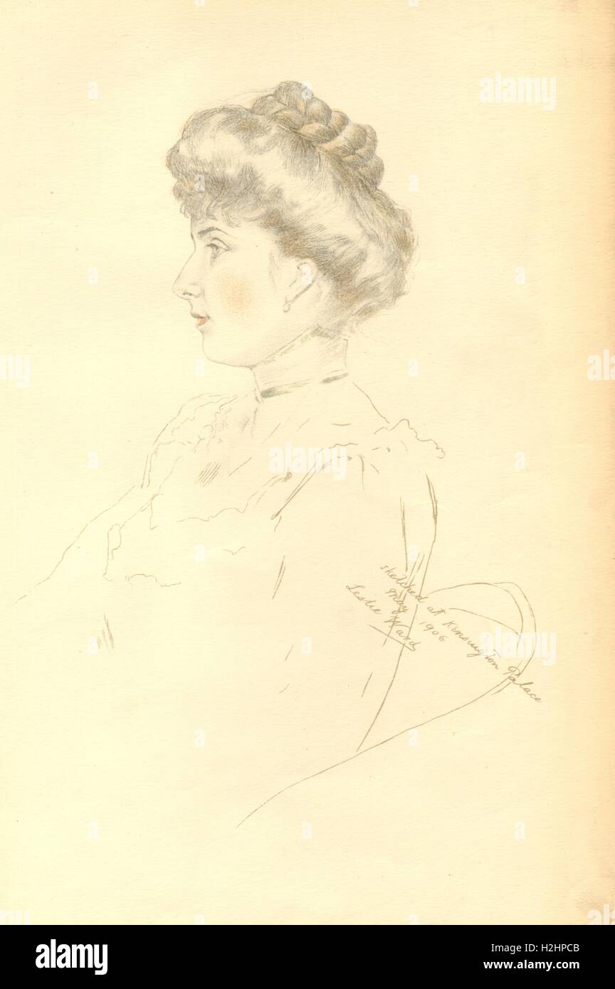 VANITY FAIR SPY CARTOON. Victoria Eugenia di Battenberg. La regina di Spagna. 1906 Foto Stock