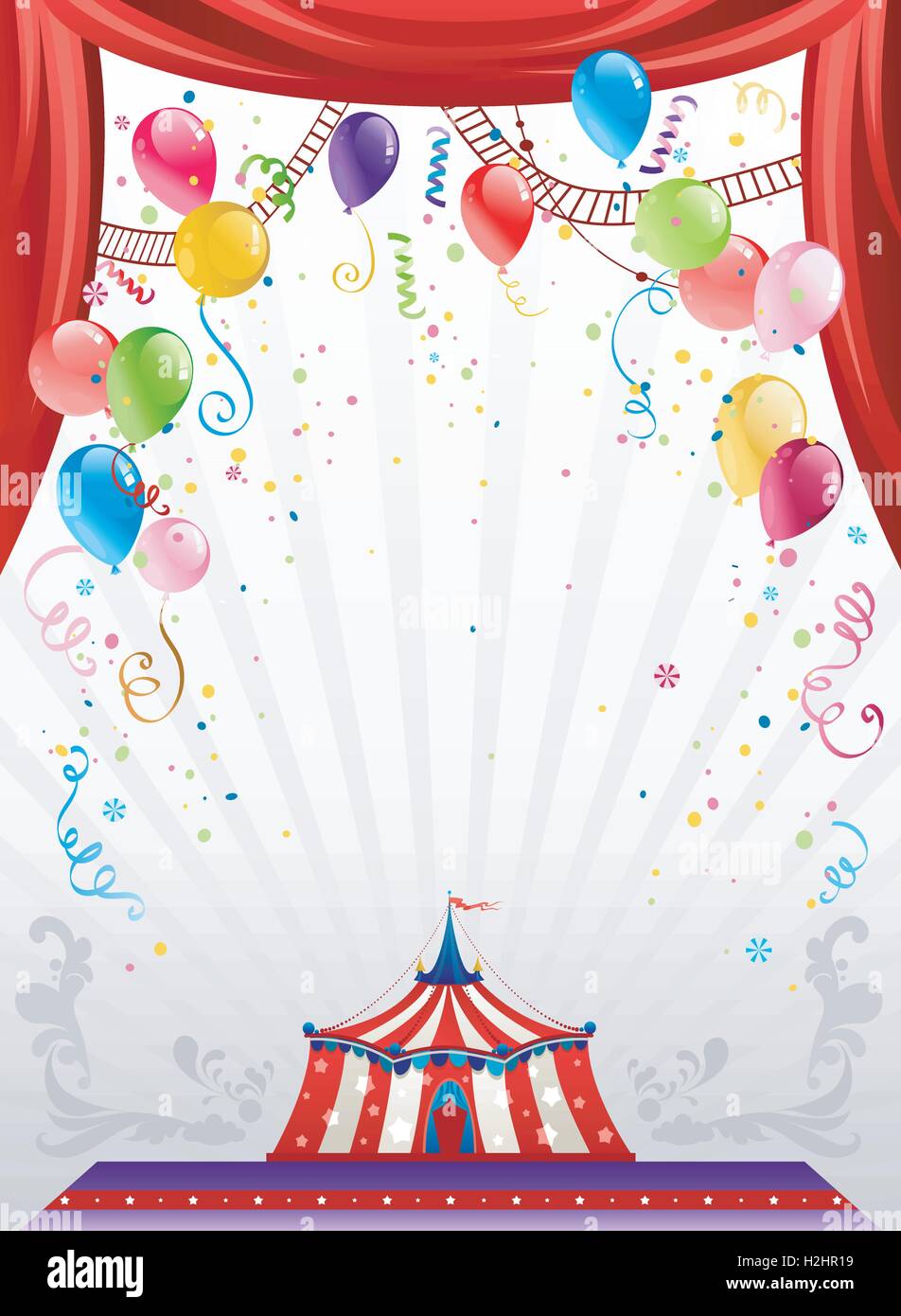 Circus sfondo con palloncini Illustrazione Vettoriale