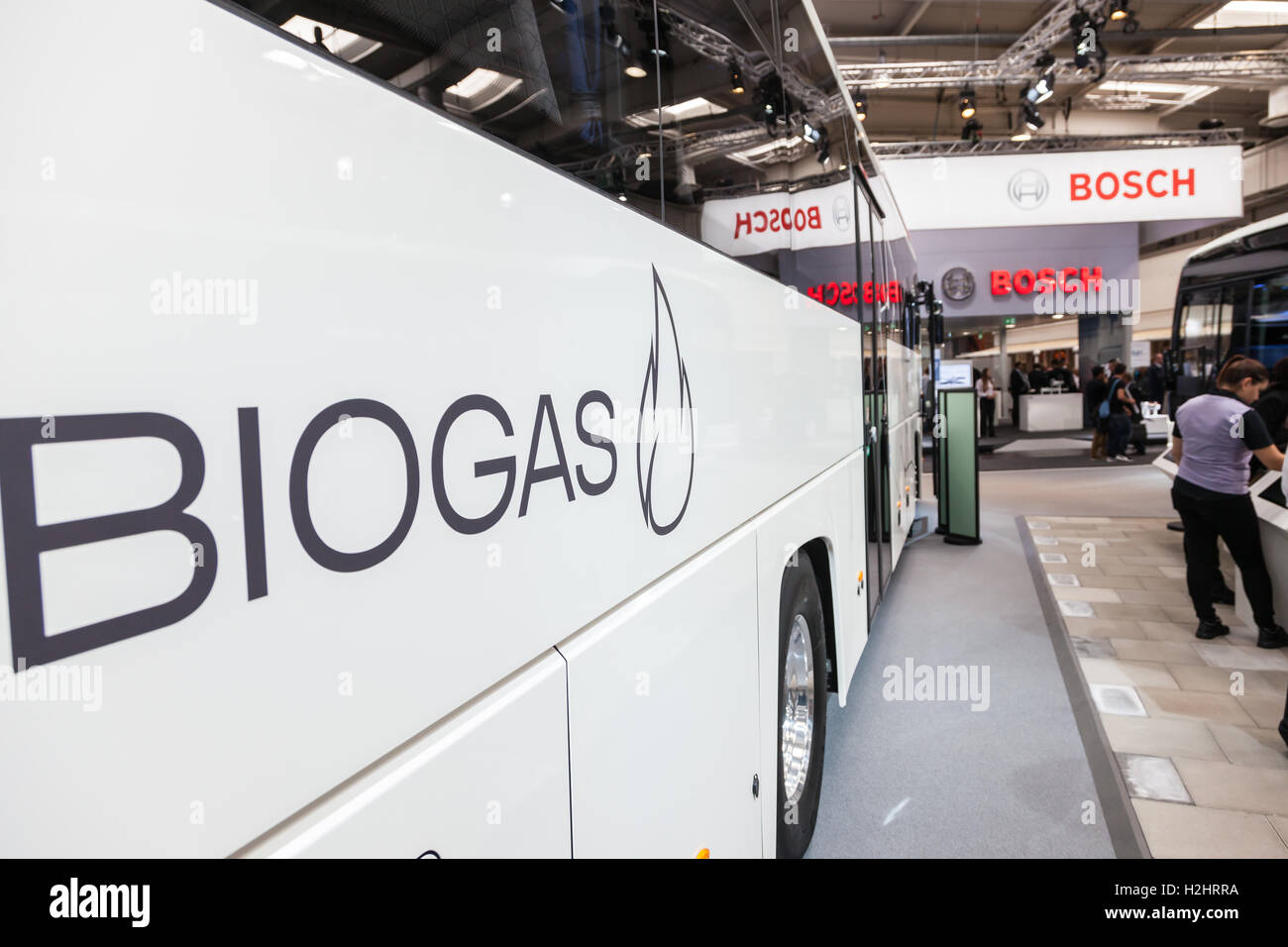 Nuovo impianto di produzione di Biogas di Scania serie di bus presso la IAA 2016 Foto Stock