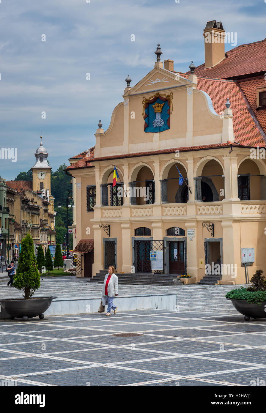 Ex Municipio di Brasov, Romania chiamato Consiglio casa (Casa Sfatului) a Piazza del Consiglio, Museo Storico oggi Foto Stock