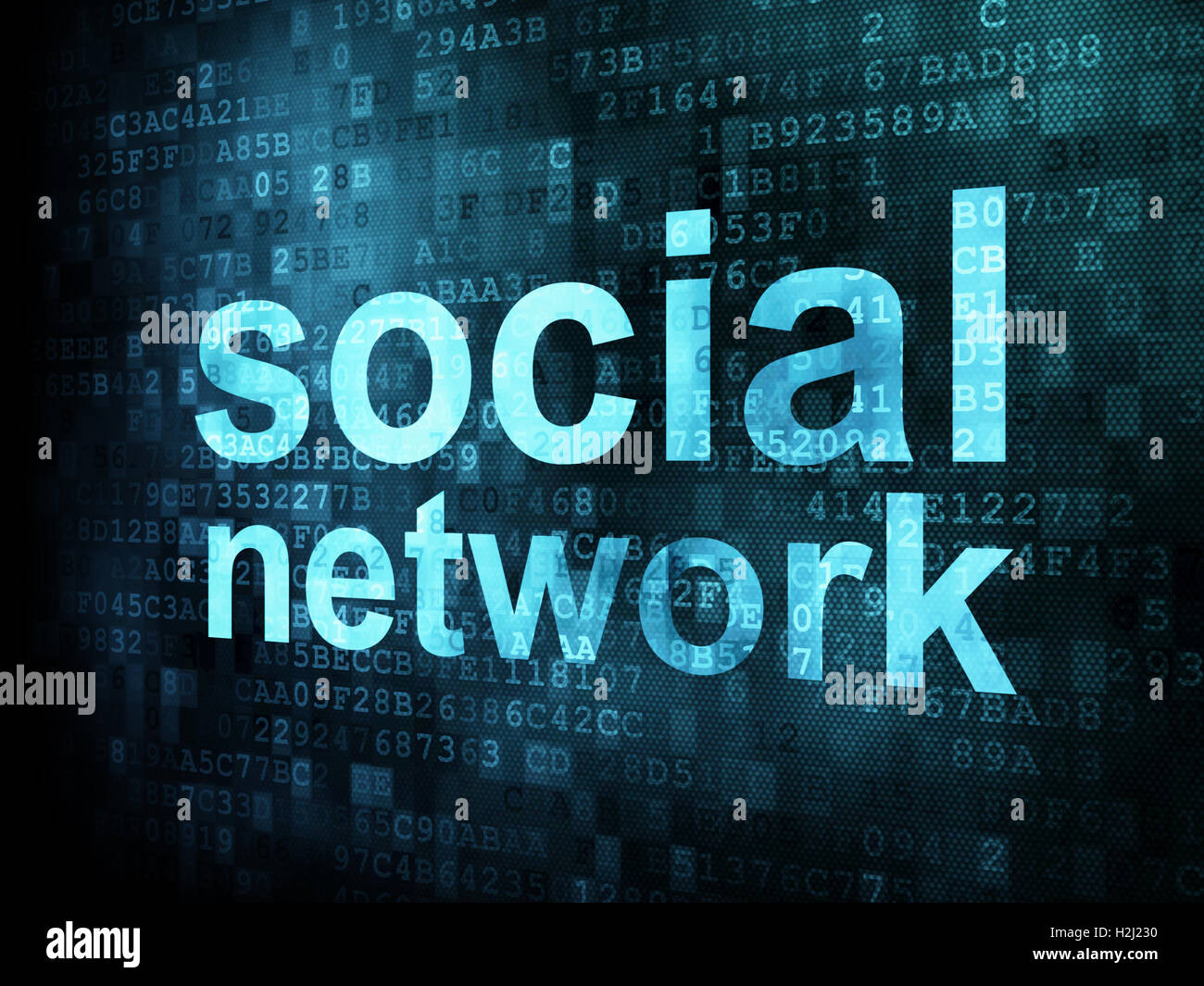 Rete sociale su sfondo digitale Foto Stock