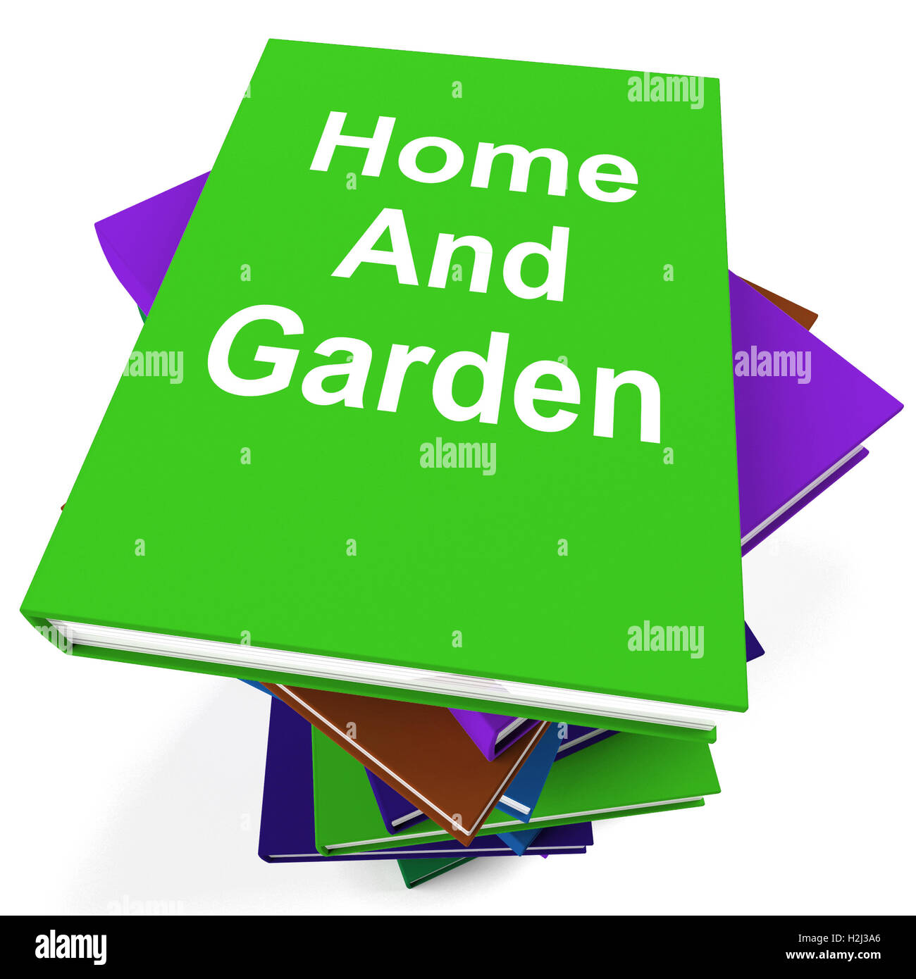 La casa e il giardino Prenota pila mostra di libri sul giardinaggio domestico Foto Stock