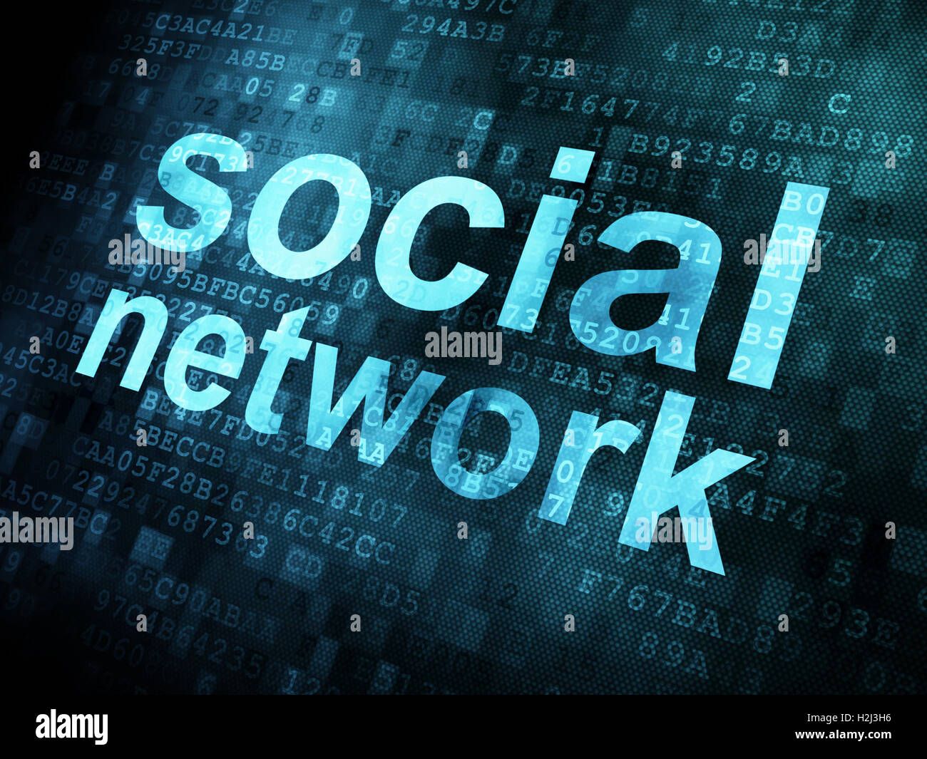 Rete sociale su sfondo digitale Foto Stock