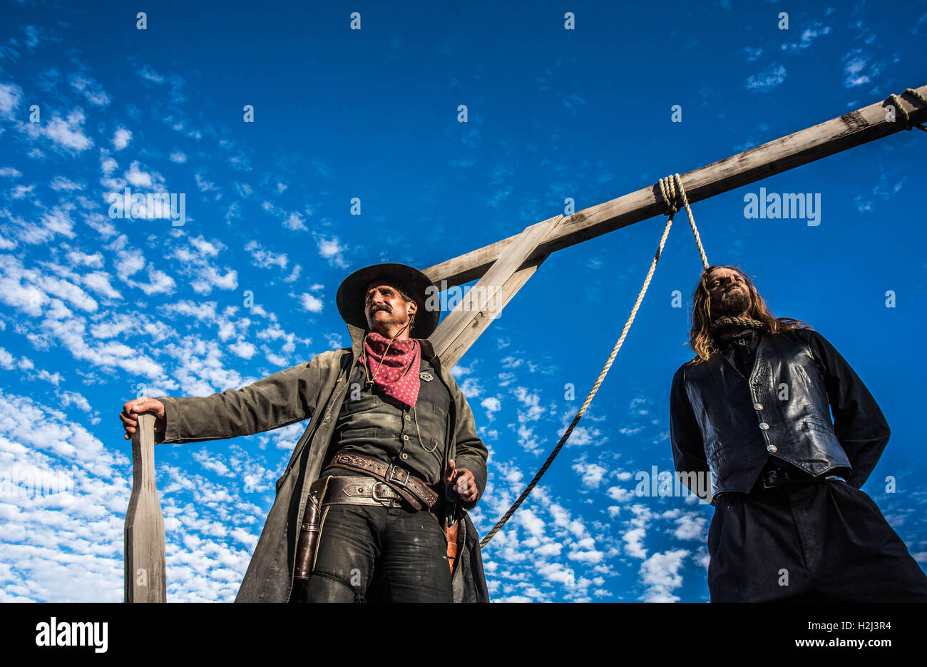 Uomo occidentale attende l'esecuzione Foto Stock
