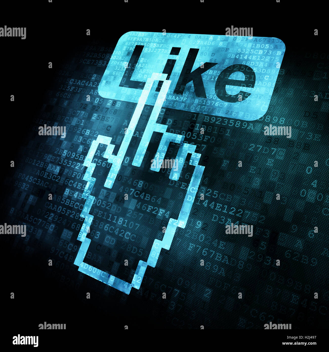 Come+cursore sullo schermo digitale Foto Stock