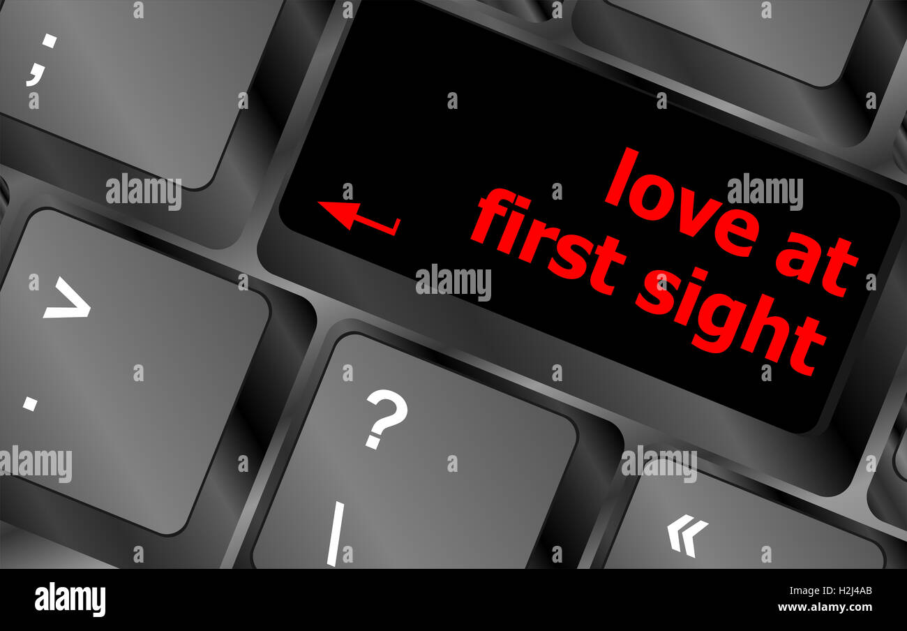 Amore a prima vista, la tastiera con il computer il tasto key Foto stock -  Alamy