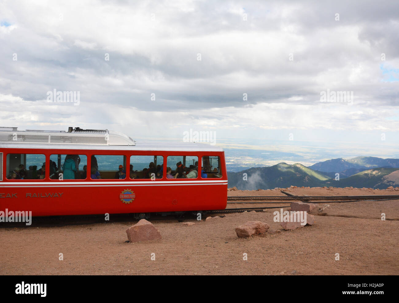 Pikes Peak Trenino a cremagliera, alla cima della montagna Foto Stock