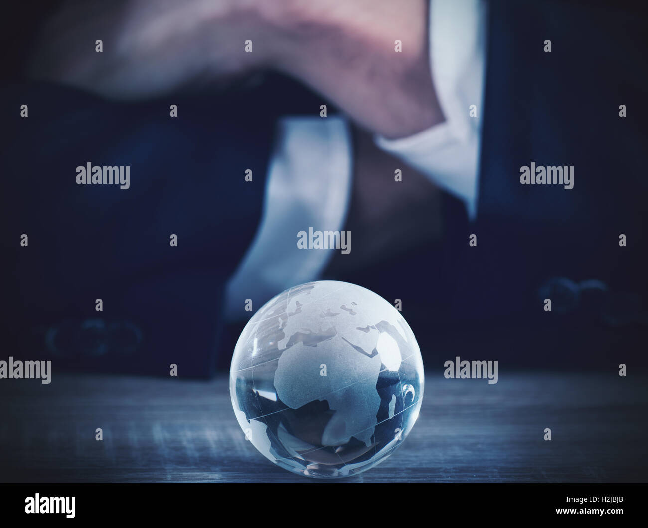 Business world sfera di vetro Foto Stock